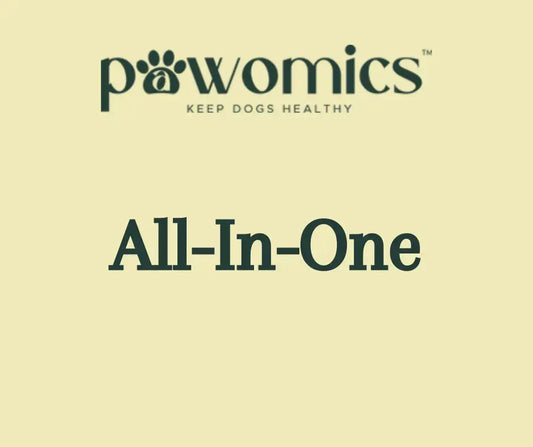 Pawomics All-In-One subscription on a beige background