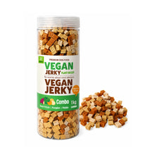 Jar of Vegan Jerky with a white background