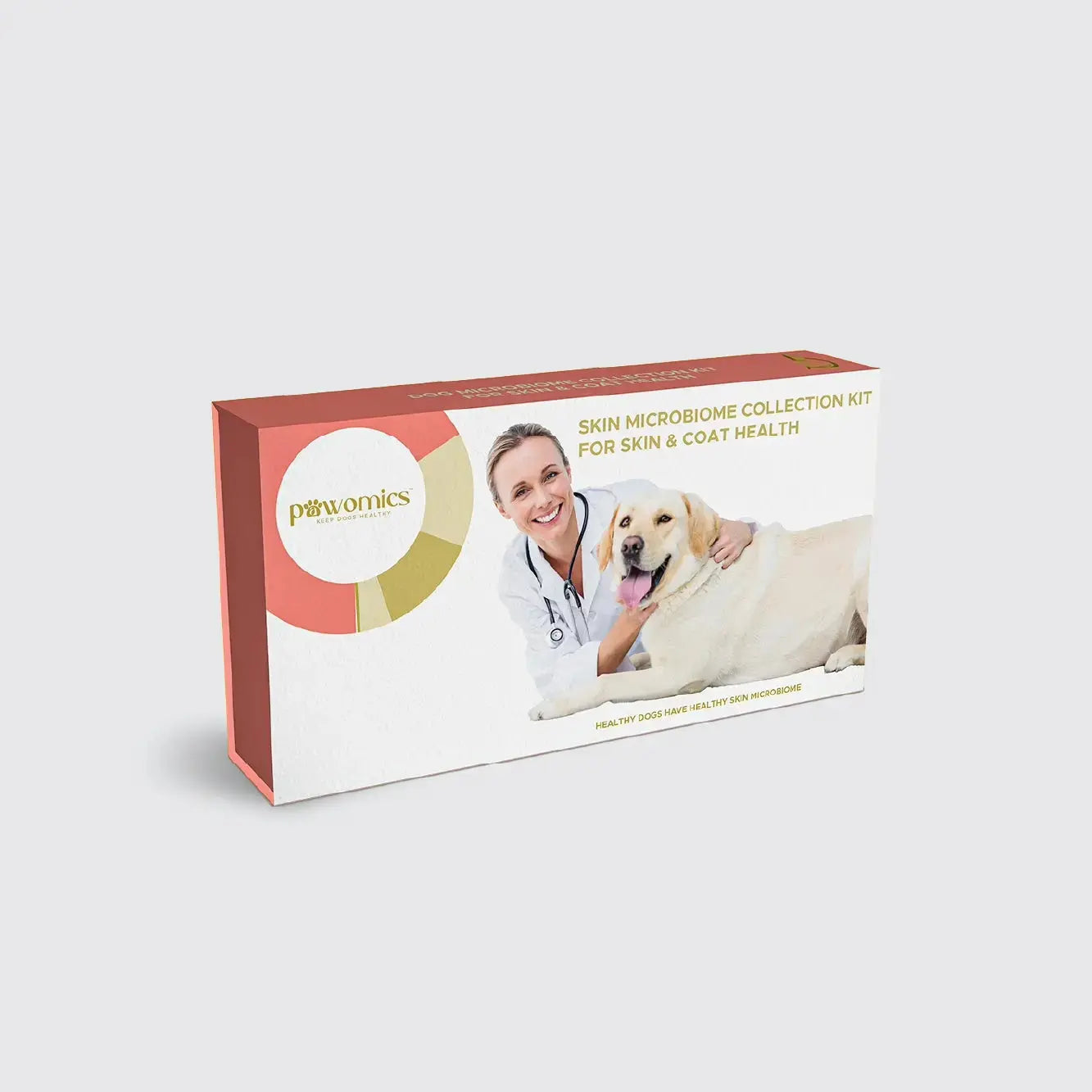 Pawomics skin microbiome collection kit for a dog on a white background