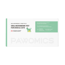 Pawomics oral microbiome test kit for dogs and cats on a white background
