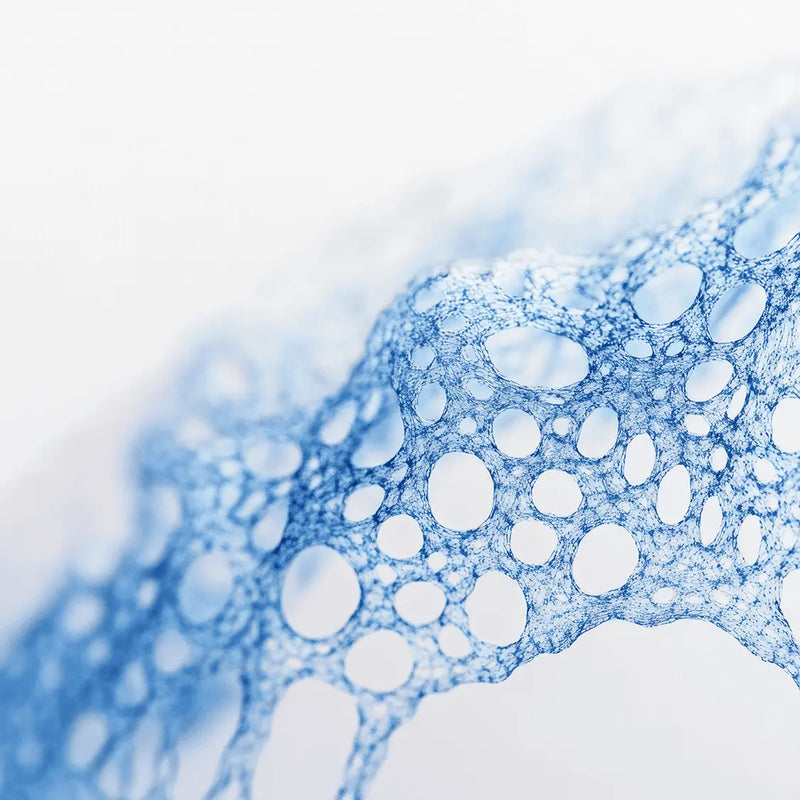 Close-up of a blue and white abstract pattern