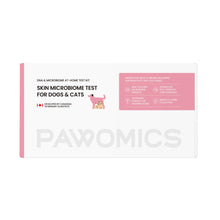PAWOMICS skin microbiome test kit for dogs and cats on a white background