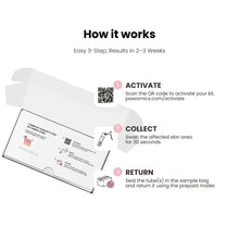 Instructions for using a skincare product with a QR code on a white background
