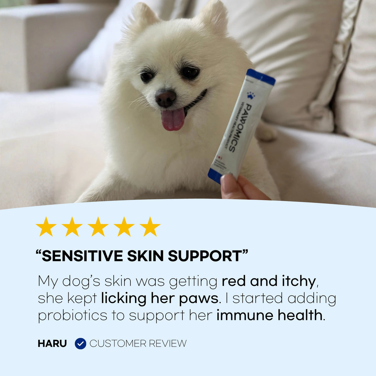 Pawomics Veterinary Probiotics 3-IN-1 with three biotics working together for gut-skin immune health