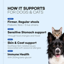 Pawomics Veterinary Probiotics 3-IN-1 with 5B CFU, five strains, and gut-skin support