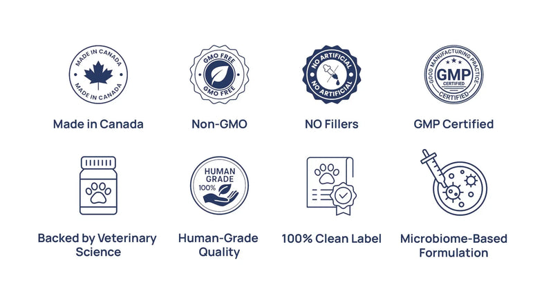 Logos indicating various product certifications on a white background