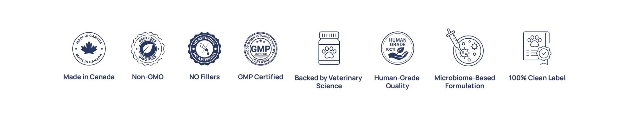 Logos indicating various product certifications on a white background